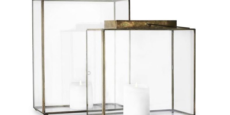 Attractive and graceful antique brass lantern (4)