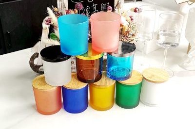 Fashion color frosted glass candle jar (6)