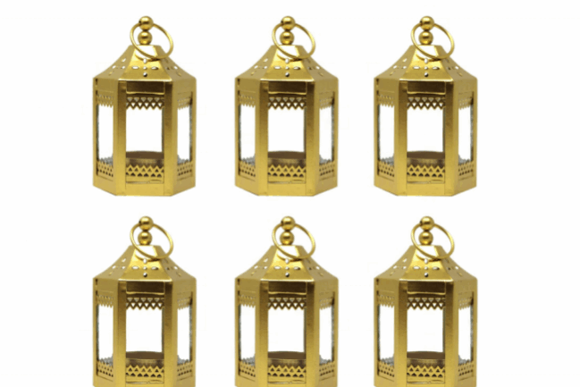 Geometric mini metal black lantern (1)