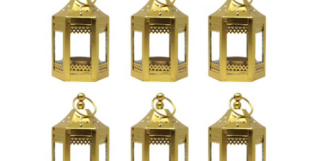 Geometric mini metal black lantern (1)