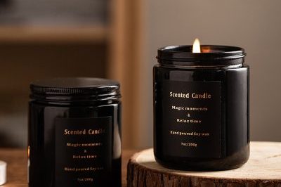 Glass candle jars with metal lid (5)