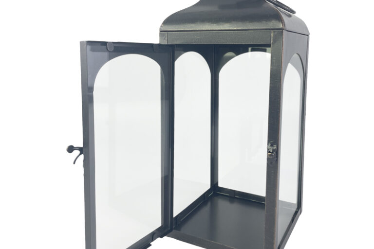 Tabletop candlestick vintage black decorative lantern (1)