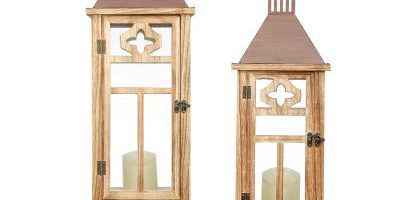 Wholesale outdoor decor small wooden lantern (4)