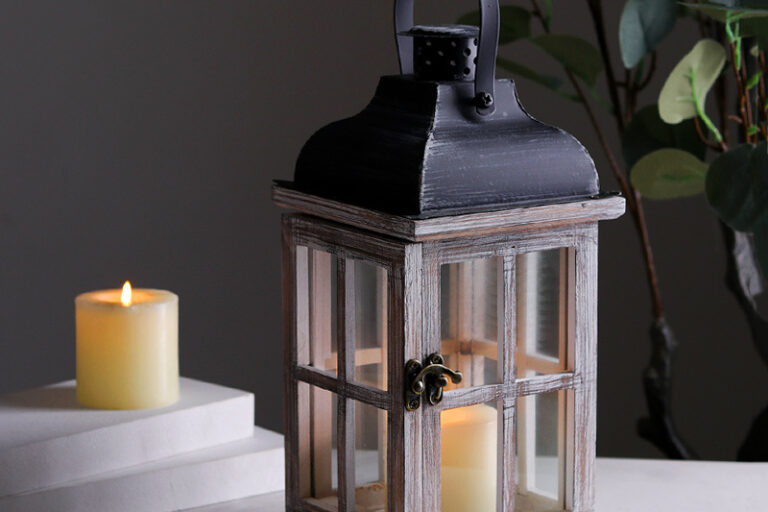 Wooden outdoor vintage decorative lantern (3)