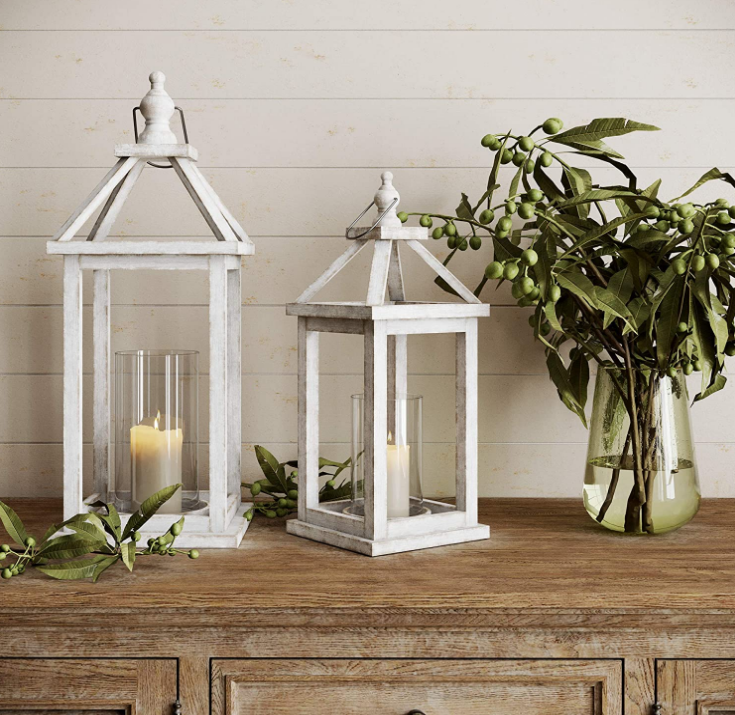 Wooden Candle Lantern for Home and Garden