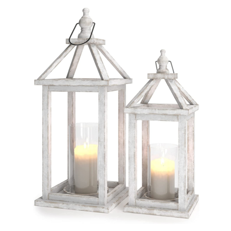 Wooden Candle Lantern for Home and Garden