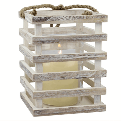 Wooden Candle Lantern for Home and Garden