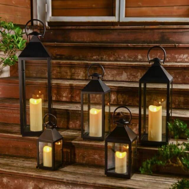 Wedding Metal Candle Lantern Set