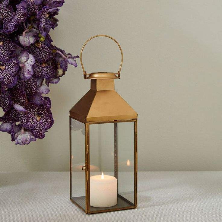 Tall Brass Wedding Lantern for Aisle