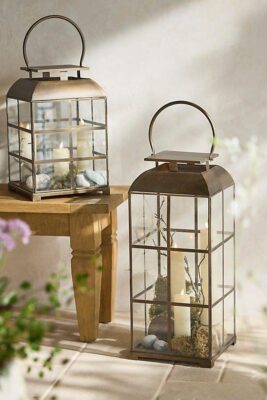 Tall Brass Wedding Lantern for Aisle