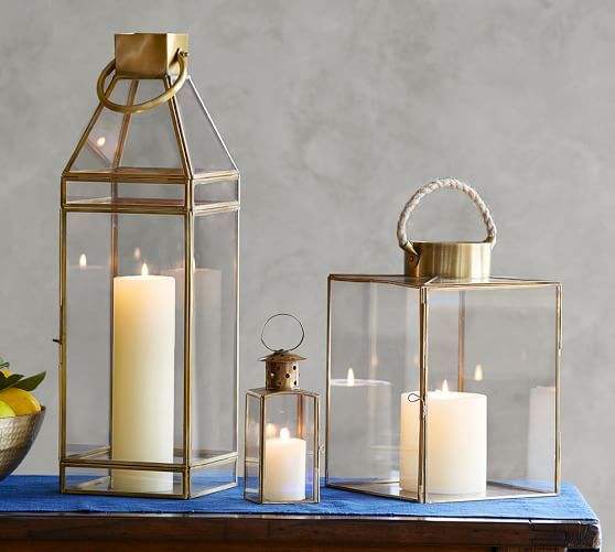 Tall Brass Wedding Lantern for Aisle