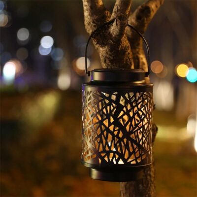 Metal Hanging Solar Lantern with Handle