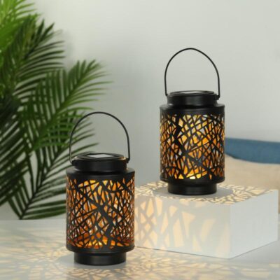 Metal Hanging Solar Lantern with Handle