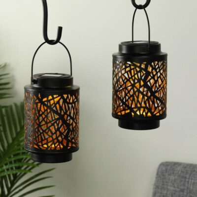 Metal Hanging Solar Lantern with Handle
