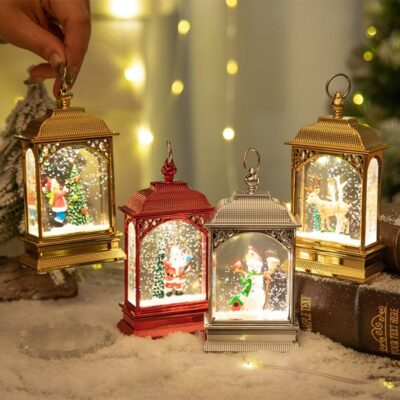 Lighted Christmas Lanterns LED Santa