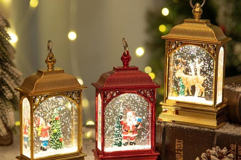 Lighted Christmas Lanterns LED Santa