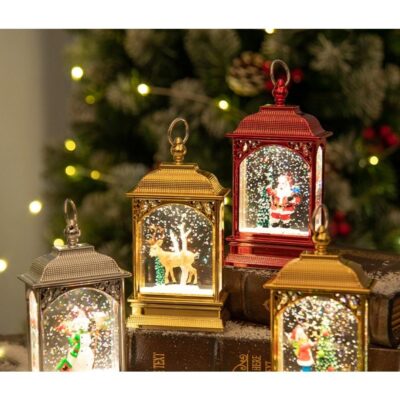 Lighted Christmas Lanterns LED Santa
