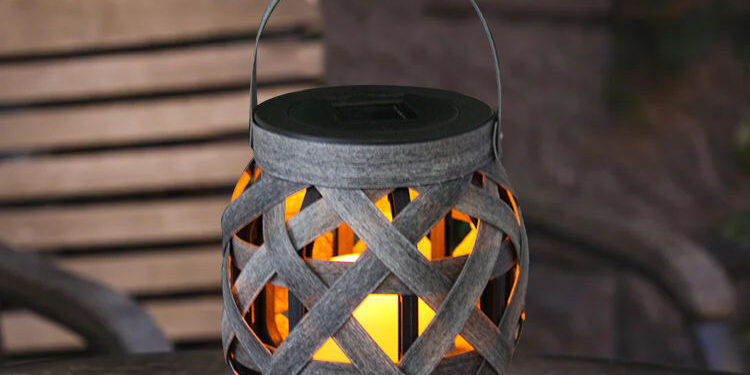 LED Solar Wooden Hanging Lantern