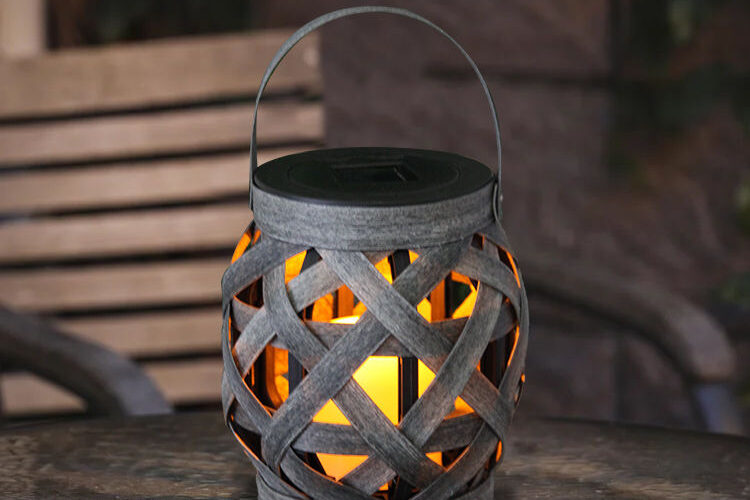 LED Solar Wooden Hanging Lantern