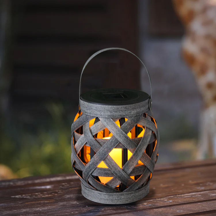 LED Solar Wooden Hanging Lantern