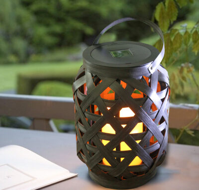 LED Solar Wooden Hanging Lantern