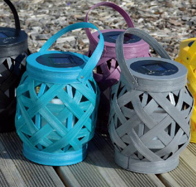 LED Solar Wooden Hanging Lantern