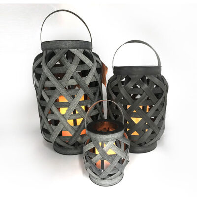 LED Solar Wooden Hanging Lantern