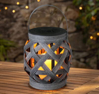 LED Solar Wooden Hanging Lantern