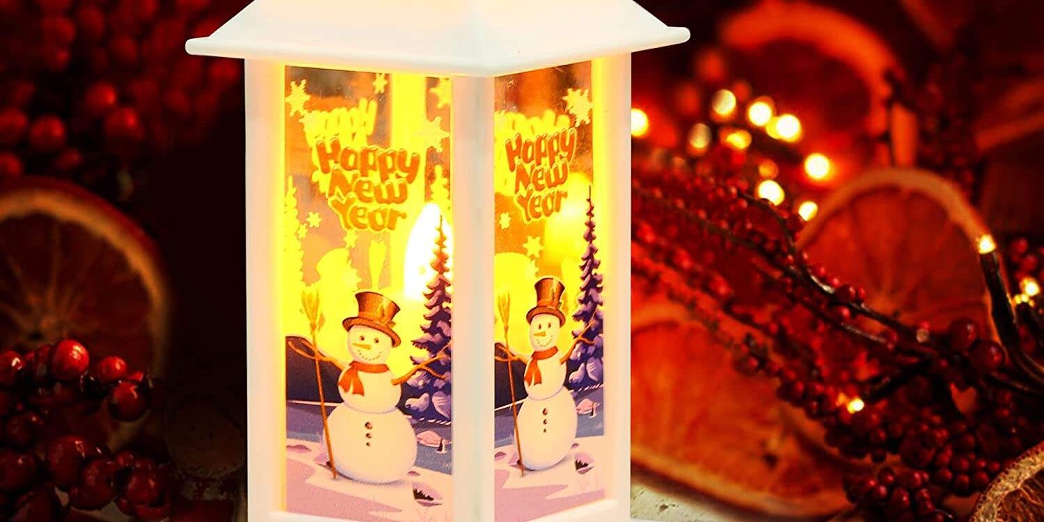 Merry Christmas LED Snowing Lamp Lantern