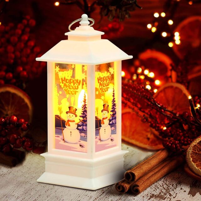 Merry Christmas LED Snowing Lamp Lantern