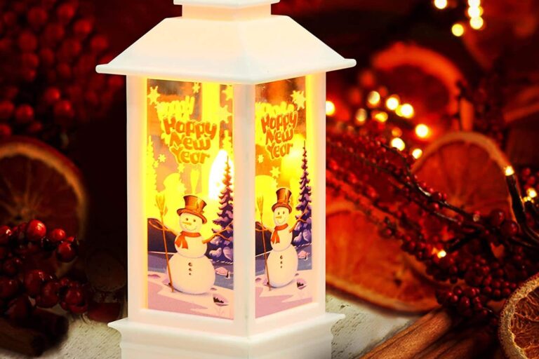 Merry Christmas LED Snowing Lamp Lantern