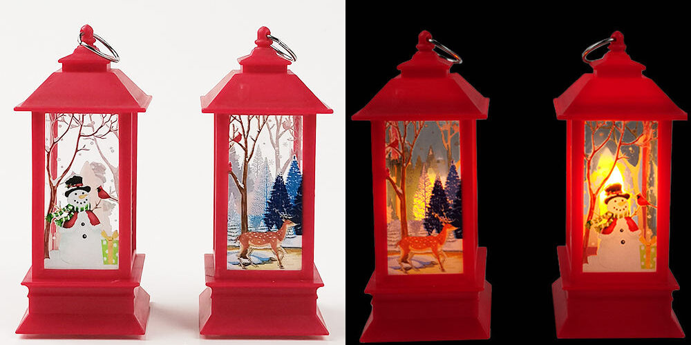 Merry Christmas LED Snowing Lamp Lantern for Home & Party (4) Merry Christmas LED Snowing Lamp Lantern