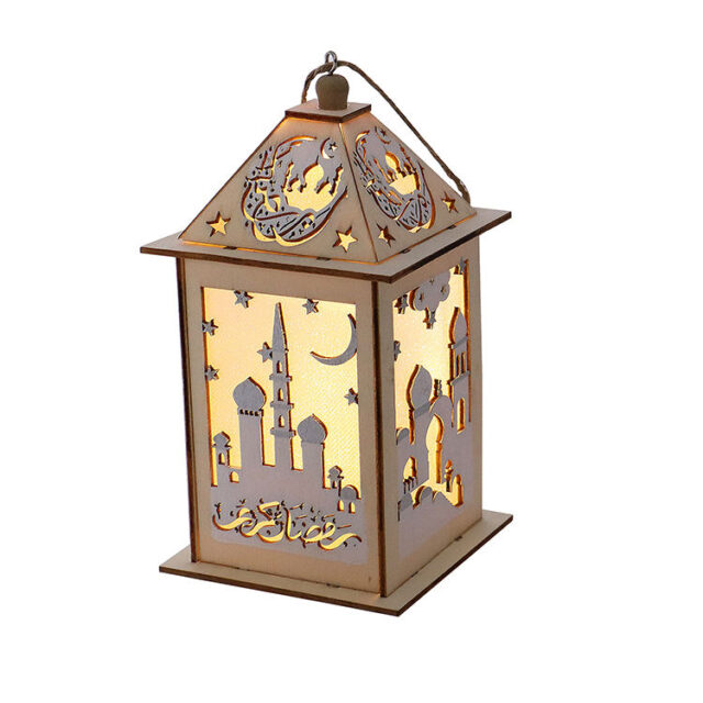 Wood Ramadan Lantern Moon Shape