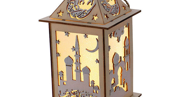 Wood Ramadan Lantern Moon Shape