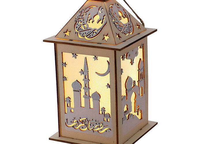 Wood Ramadan Lantern Moon Shape