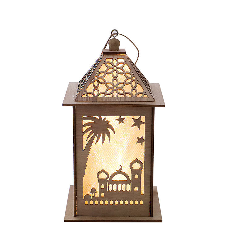 Wood Ramadan Lantern Moon Shape
