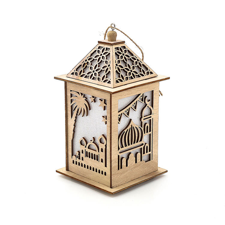 Wood Ramadan Lantern Moon Shape