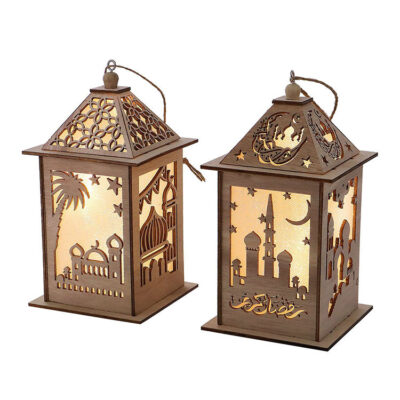 Wood Ramadan Lantern Moon Shape