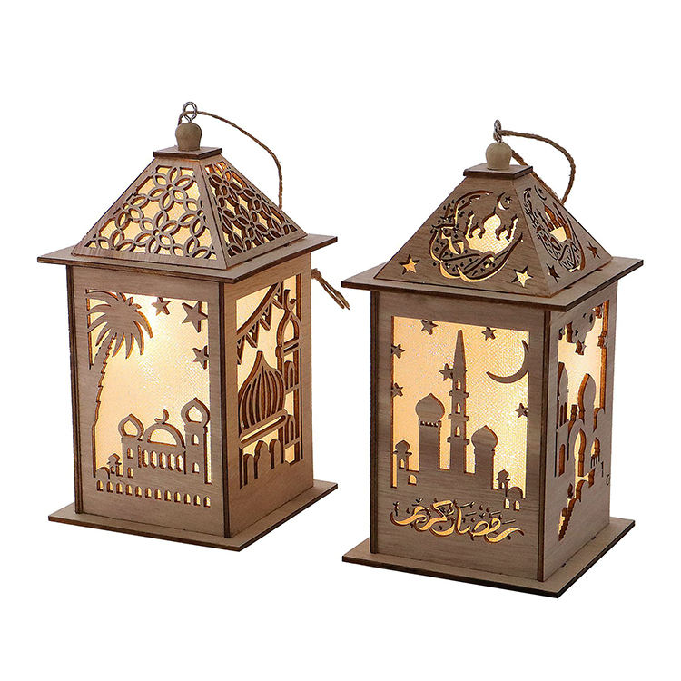 Wood Ramadan Lantern Moon Shape