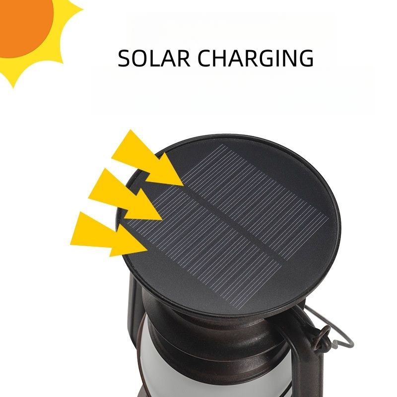 Solar LED Lantern with Flickering Flame f