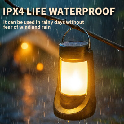Solar Rechargeable Camping Lantern with LED Light