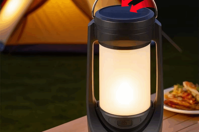 Solar Rechargeable Camping Lantern with LED Light