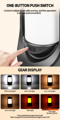 Solar Rechargeable Camping Lantern with LED Light